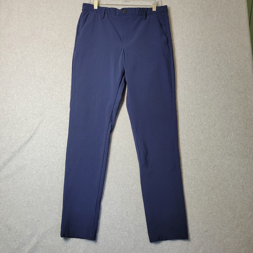 Saks Fifth Avenue Blue Mid Rise Elastic Waist Career Casual Pants Women's 32